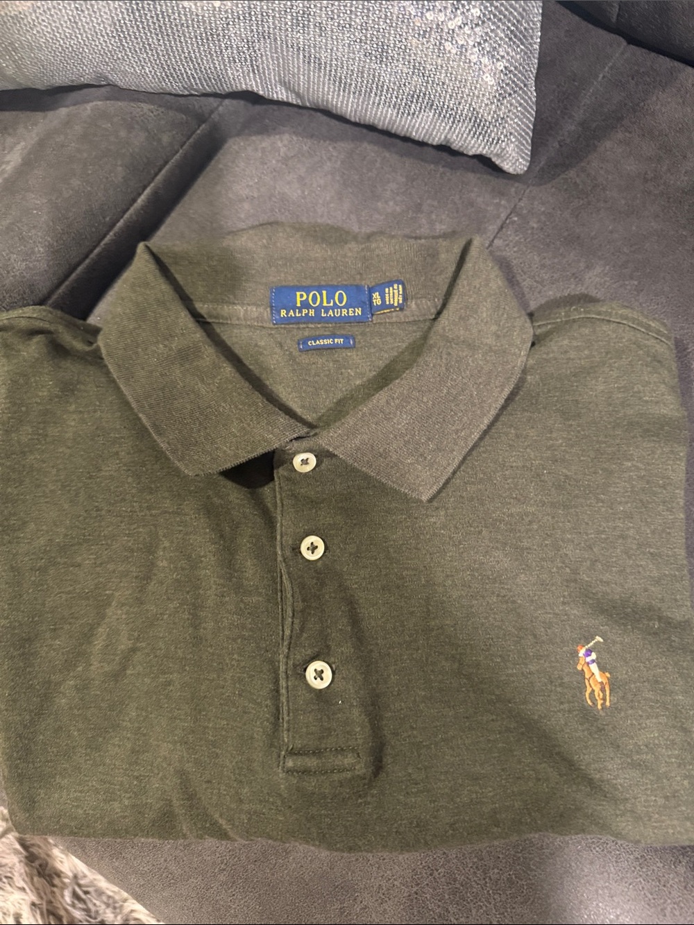 Polo by Ralph Lauren Men’s Olive Green Classic Polo with Embroidered Pony